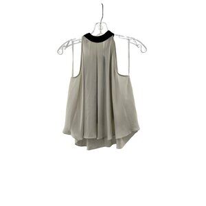 BCBGeneration Sleeveless Halter Bow Back Top Cream/Black Womens Size Small
